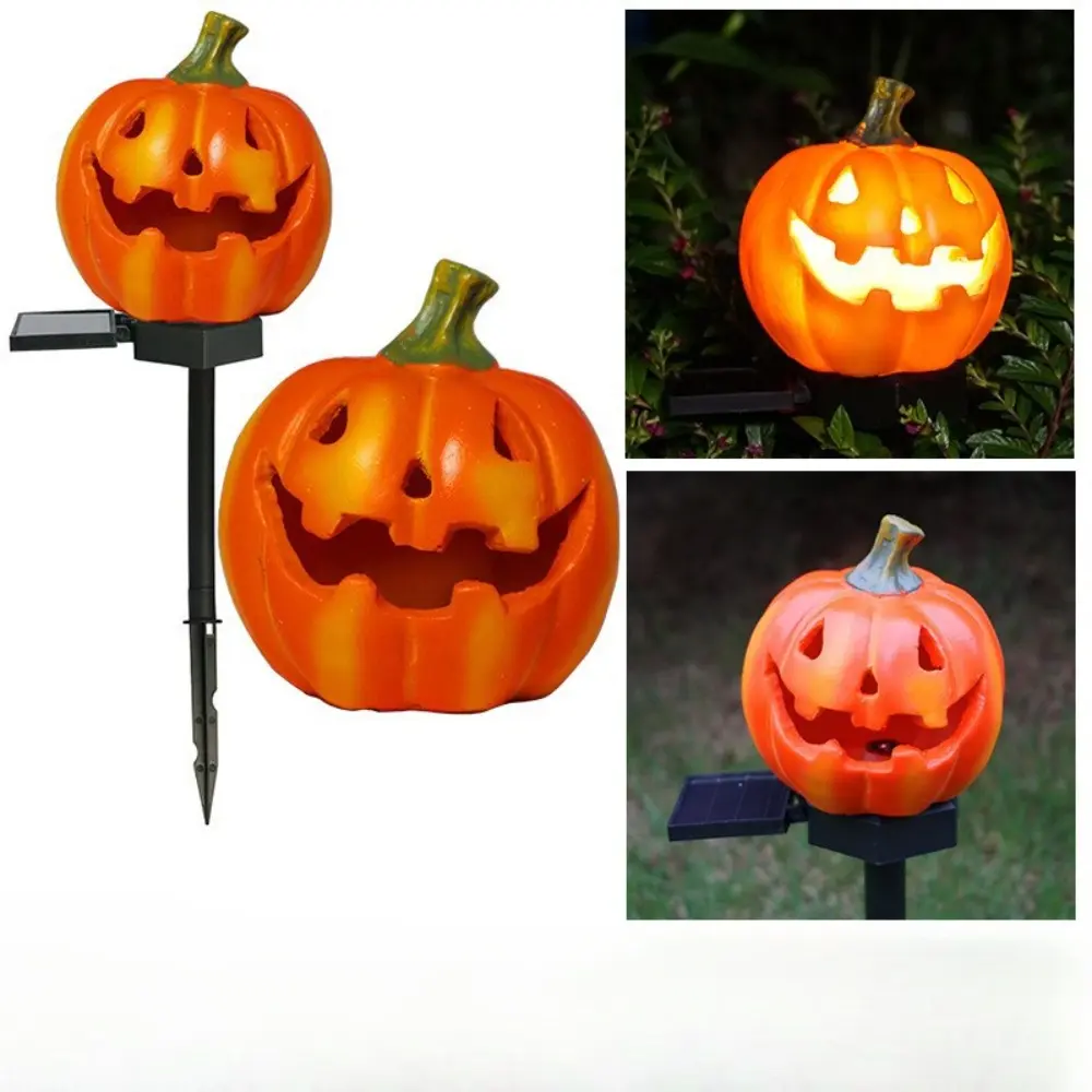 Halloween skull solar light Resin lamp decoration holiday house skull ground mounted lantern ornament gift Skull doesn't look
