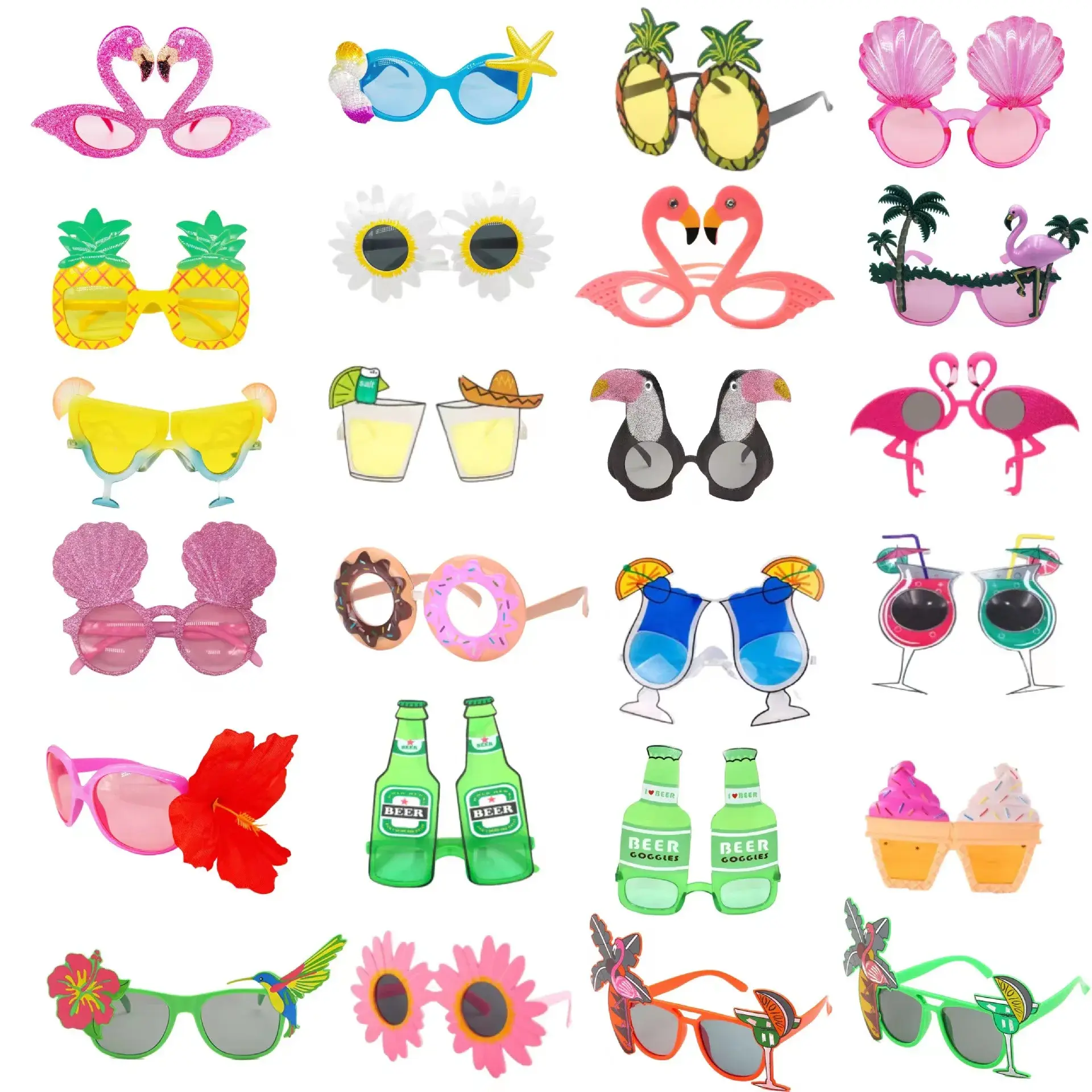 Funny Glasses Hawaii Tropical Party Pineapple Bird Guitar Sunglasses Wedding Birthday Novelty Costume Party Photo Props Supplies
