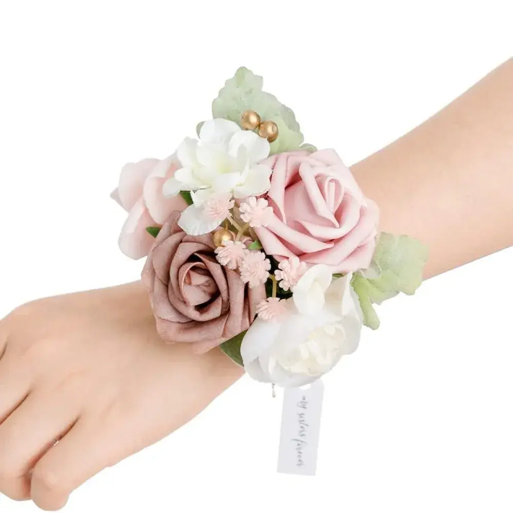 New 1PC Bride Wedding Wrist Corsage Artificial Flower Set for Bridal Bouquet Banquet Party Accessories Decoração Gifts