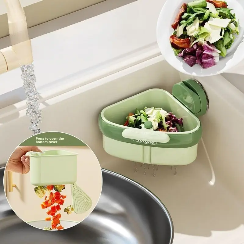 Suction Cup Sink Strainer Basket  Hands Food Residue Filter Dry - Wet Separation Kitchen Storage Organizer residue filter basket