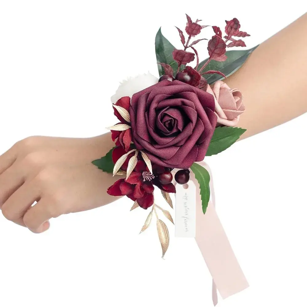 New 1PC Bride Wedding Wrist Corsage Artificial Flower Set for Bridal Bouquet Banquet Party Accessories Decoração Gifts