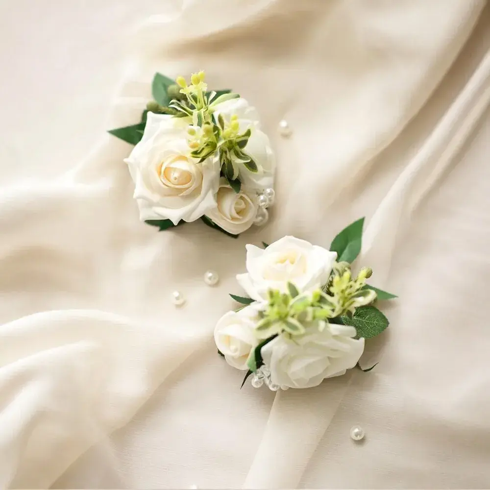New 1PC Bride Wedding Wrist Corsage Artificial Flower Set for Bridal Bouquet Banquet Party Accessories Decoração Gifts
