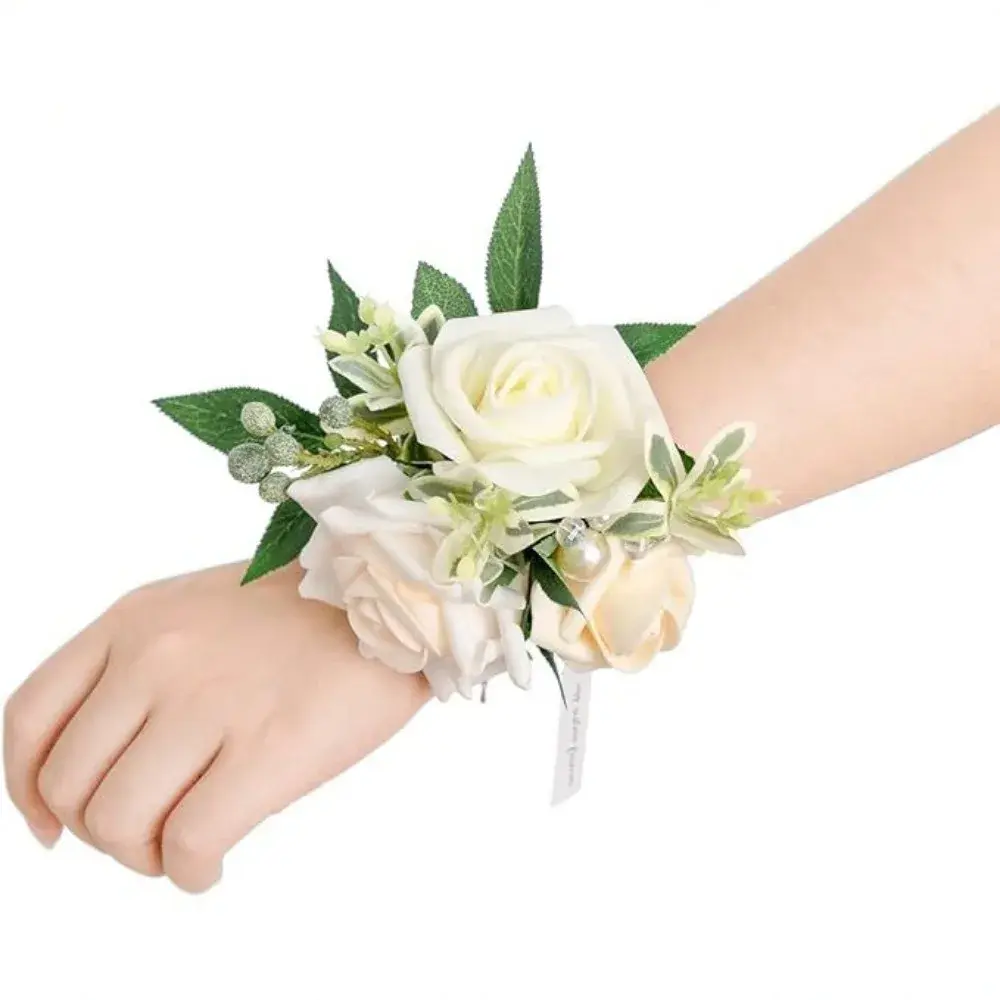 New 1PC Bride Wedding Wrist Corsage Artificial Flower Set for Bridal Bouquet Banquet Party Accessories Decoração Gifts