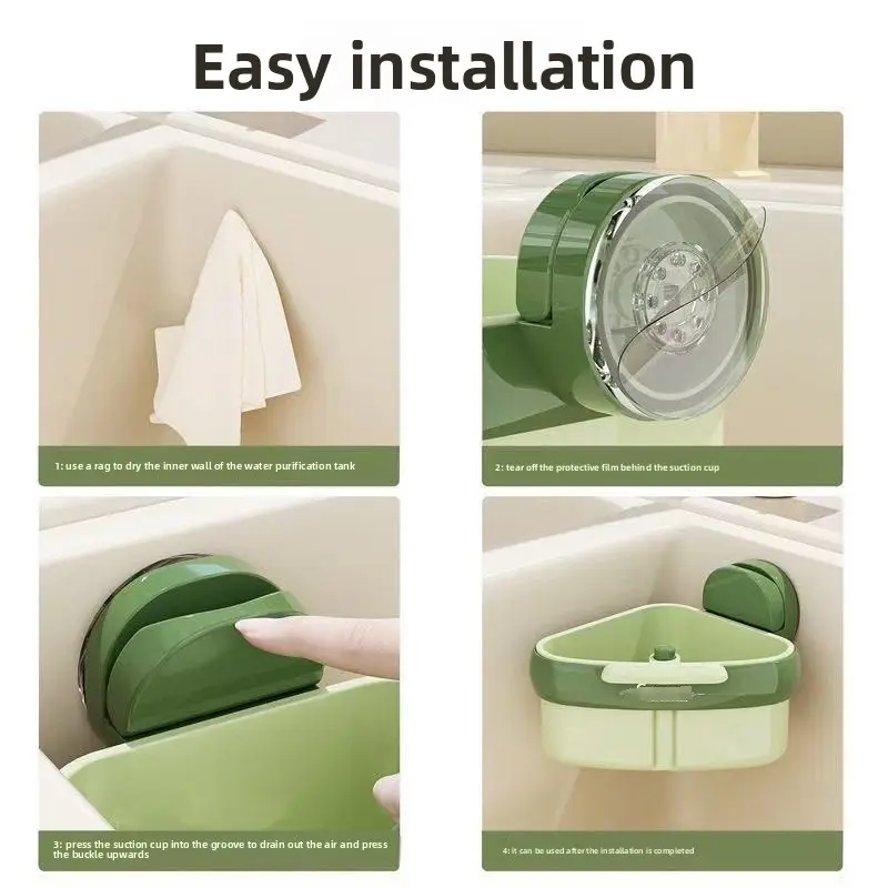 Suction Cup Sink Strainer Basket  Hands Food Residue Filter Dry - Wet Separation Kitchen Storage Organizer residue filter basket