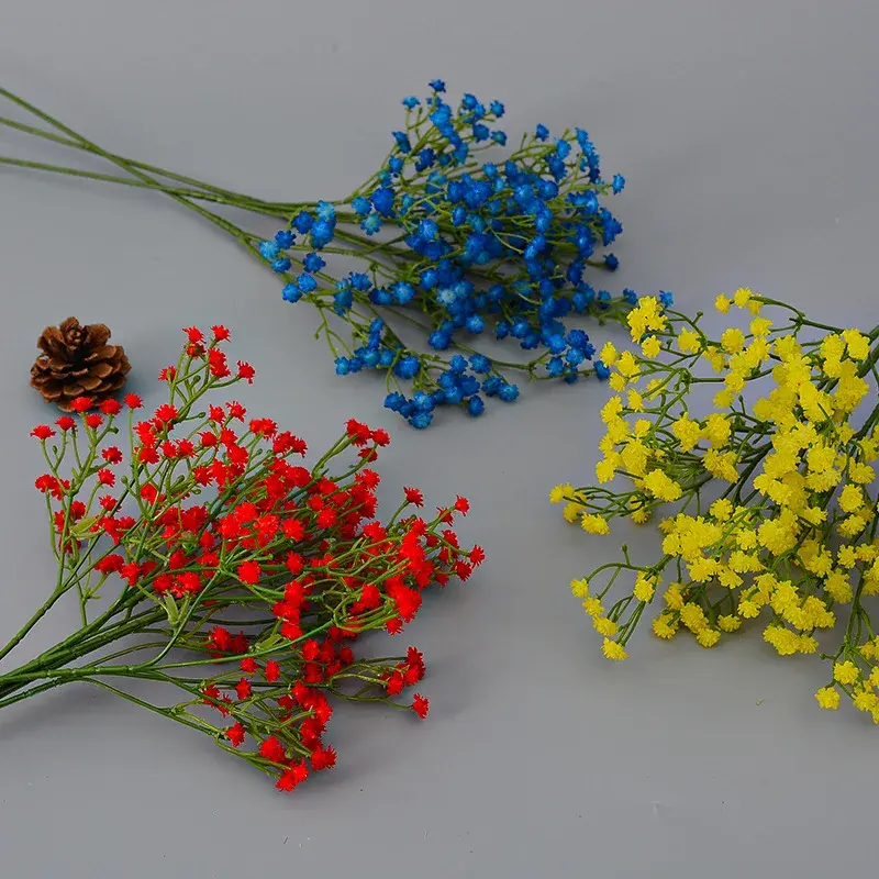 New Simulated Starry Sky with 3 Forks Soft Rubber Bundle Hand held Flowers, Simulated Flowers, Wedding Home Decor, Fake Bouquet