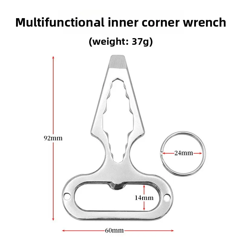 New Multifunctional Stainless Steel Keychain Tool Bottle Opener & EDC Accessory Outdoor Camping Wrench Self-defense Spike Tool