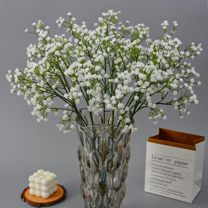 New Simulated Starry Sky with 3 Forks Soft Rubber Bundle Hand held Flowers, Simulated Flowers, Wedding Home Decor, Fake Bouquet