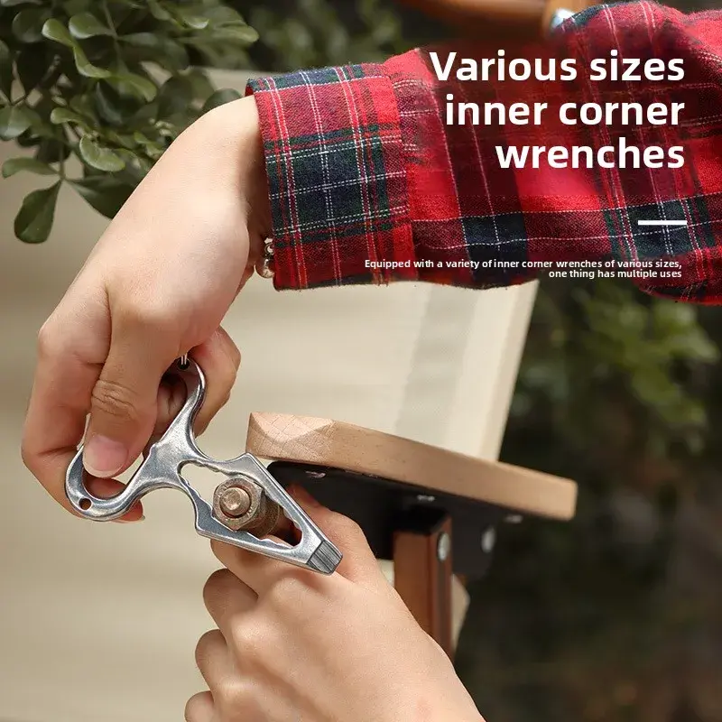 New Multifunctional Stainless Steel Keychain Tool Bottle Opener & EDC Accessory Outdoor Camping Wrench Self-defense Spike Tool