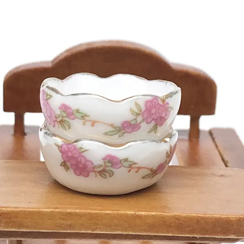1:12 Miniature Furniture Vintage Dessert plate DIY Miniatures For Dollhouses