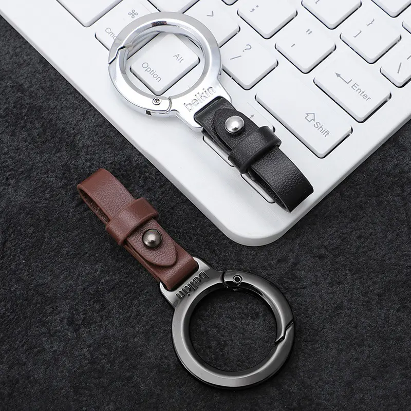 Personalized Anti Loss Key Pendant Leather Keychain Car Key Holder Portable Carabiner Waist Belt Buckle Durable Key Ring For Men