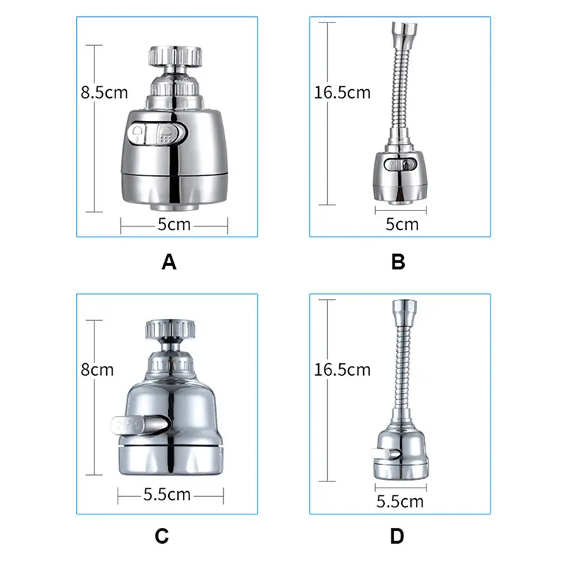 Universal 3Mode Kitchen Faucet Adapter Aerator Shower Head Pressure Home Water Saving Bubbler Splash Filter Tap Nozzle Connector