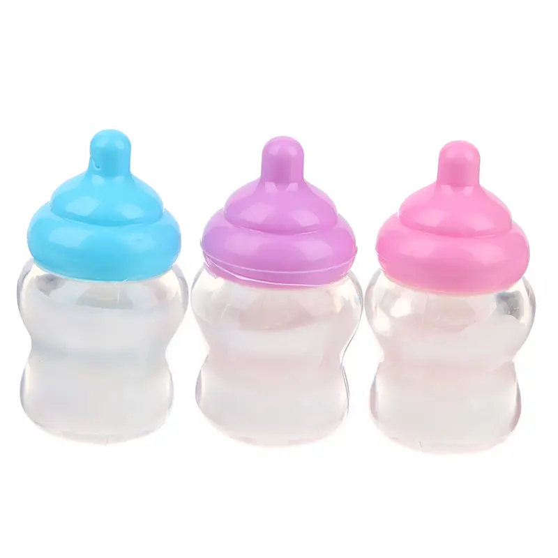 1Pc Kids Pretend Play Games Toys Mini Nipple Baby Doll Pacifier Bottle For Doll House Feeding DIY Accessories Random Color