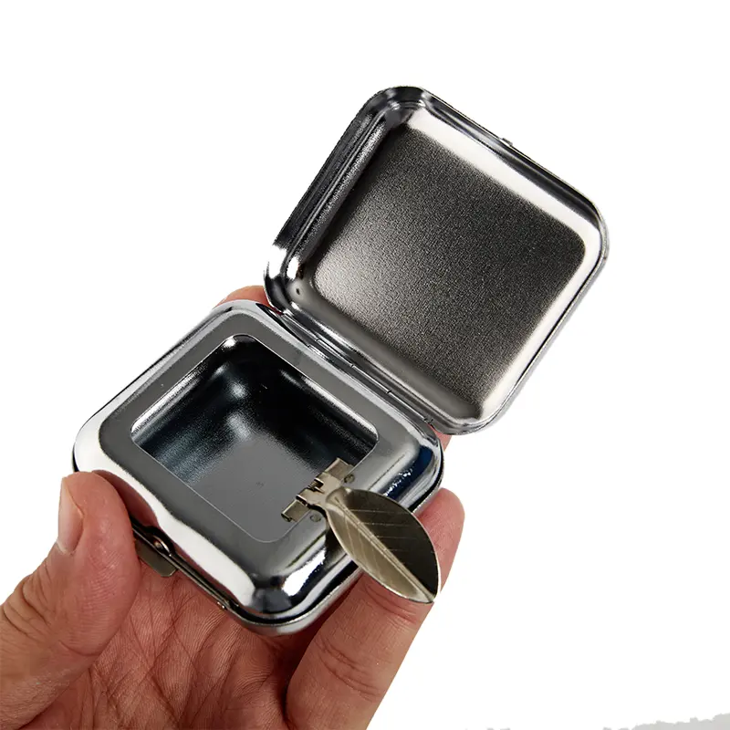 N2HAO Smallsweet Stainless Steel Square Pocket Ashtray metal Ash Tray Pocket Ashtrays With Lids Portable Ashtray
