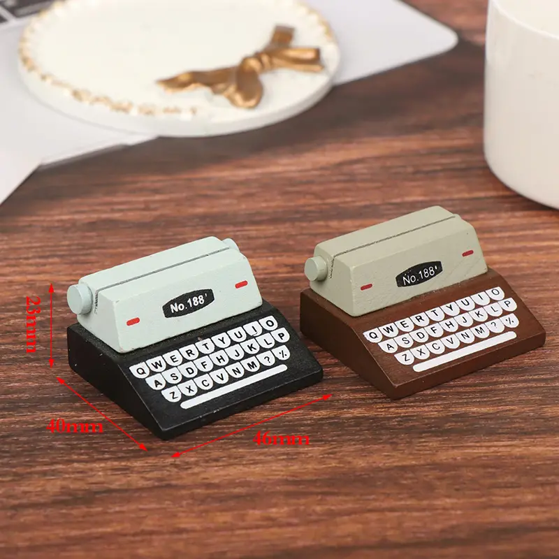 1Pc 1:12 Dollhouse Miniature Typewriter Cashier Typewriter Model Doll Decor Toy