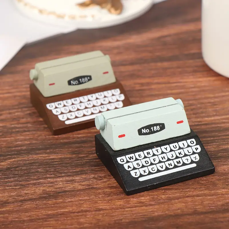 1Pc 1:12 Dollhouse Miniature Typewriter Cashier Typewriter Model Doll Decor Toy