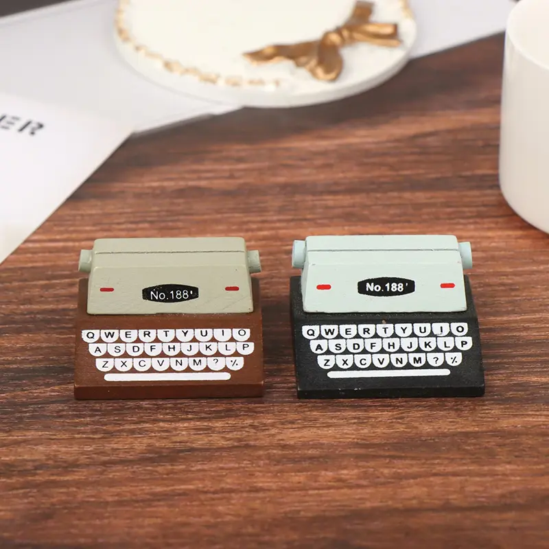 1Pc 1:12 Dollhouse Miniature Typewriter Cashier Typewriter Model Doll Decor Toy