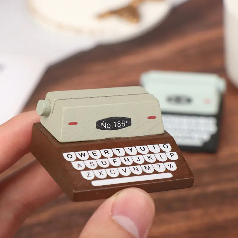 1Pc 1:12 Dollhouse Miniature Typewriter Cashier Typewriter Model Doll Decor Toy
