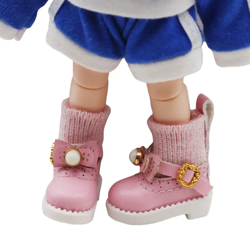 1 Pair Ob11 DOD 1/12 Bjd Doll Shoes For Body9,GSC,YMY,obitsu 11,molly Doll Faux Leather Shoes Doll Accessories