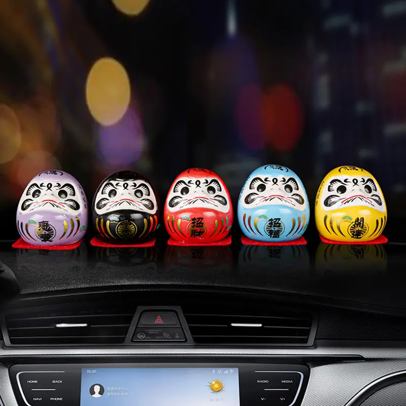 Miniature Landscape Home Decoration DIY Accessories Gifts Cartoon Ceramic Daruma Doll Crafts Lucky Charm Fortune Ornament