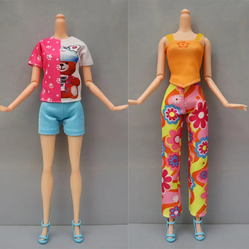 1Set Fashion Outfits for 1/6 Doll Casual Skirt Vest Shirt Pants Dress Dollhouse Accessories Clothes