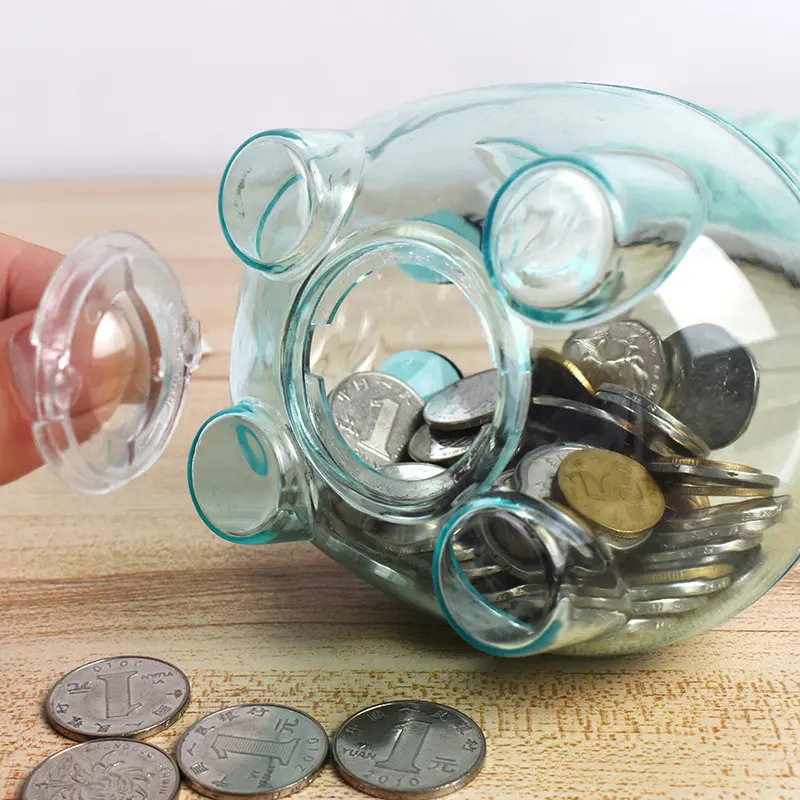 Openable Saving Box Clear Lovely Bank Coin Money Cash Kid Plastic Saving Box Gift