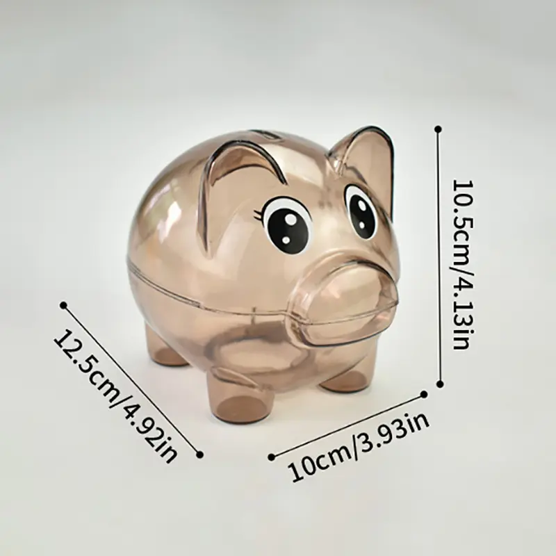 Openable Saving Box Clear Lovely Bank Coin Money Cash Kid Plastic Saving Box Gift