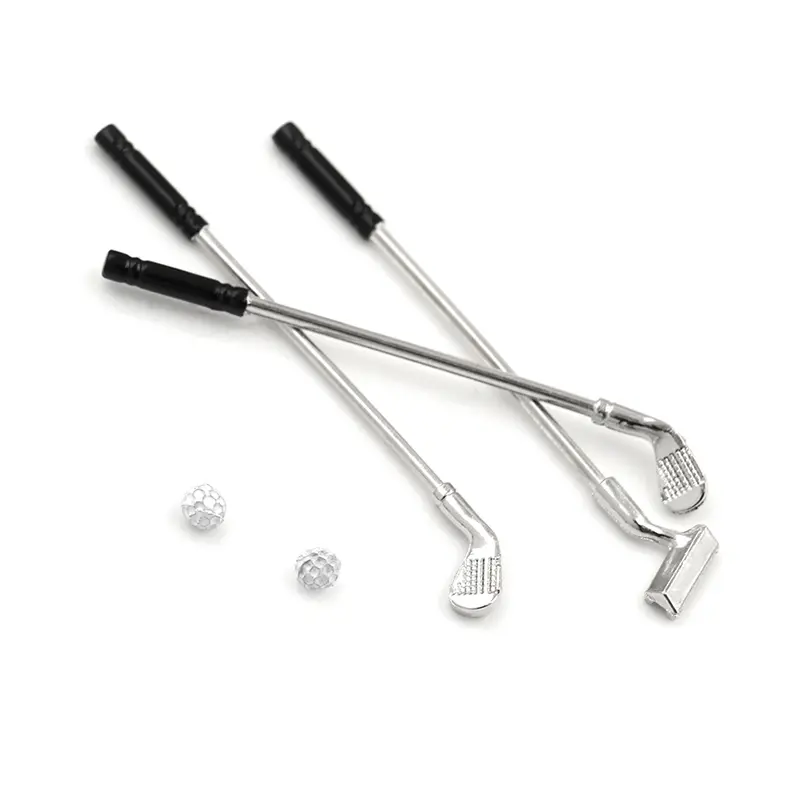 5Pcs 1:12 Dollhouse Miniature Furniture Metal Golf Clubs Set Pretend Play Toys Doll House Decoration Accessories