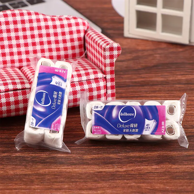 1:12 Dollhouse Miniature Paper Towel Roll Model Roll of Tissue Home Decor Toy Doll House Accessories Kids Pretend Play Toys