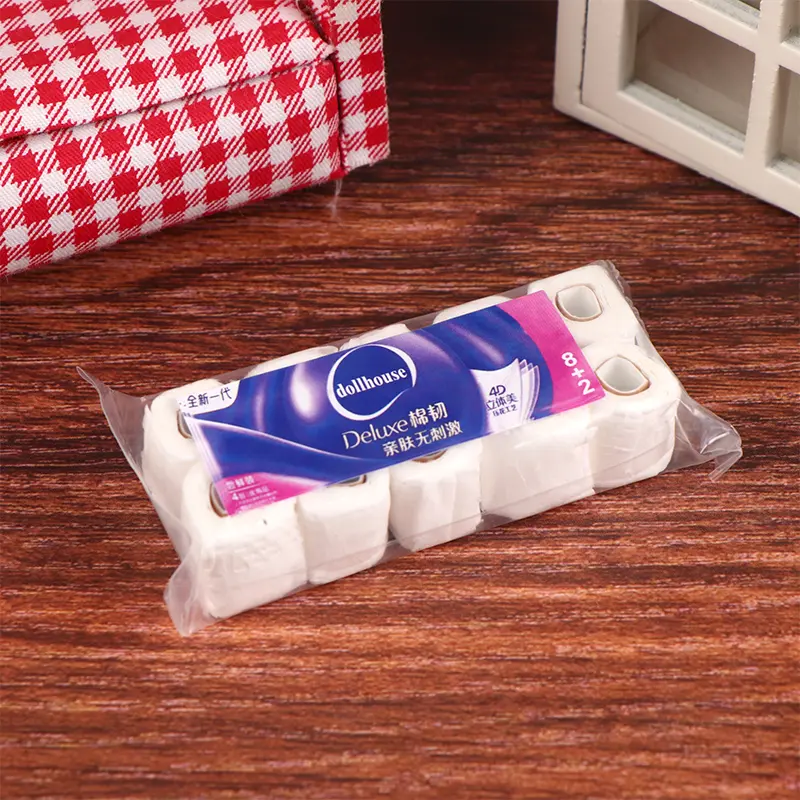 1:12 Dollhouse Miniature Paper Towel Roll Model Roll of Tissue Home Decor Toy Doll House Accessories Kids Pretend Play Toys