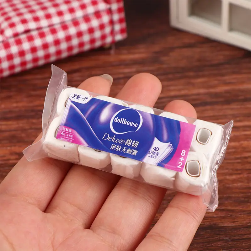 1:12 Dollhouse Miniature Paper Towel Roll Model Roll of Tissue Home Decor Toy Doll House Accessories Kids Pretend Play Toys