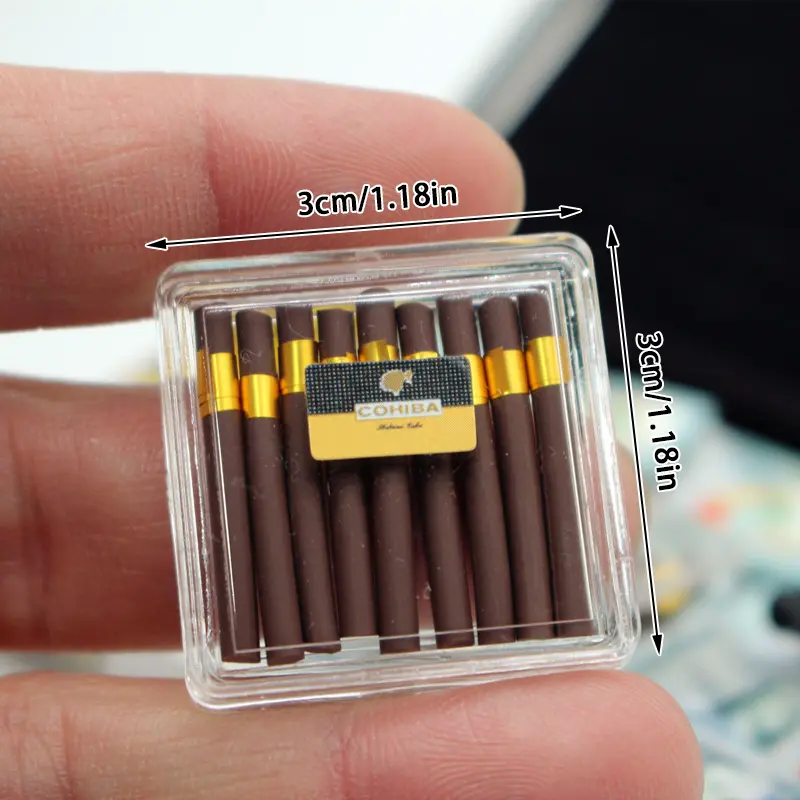 1/12 Dollhouse Simulation Cigar Case Dollhouse Mini Cigarette Ornament Dolls House Decoration Accessories Pretend Play Toys