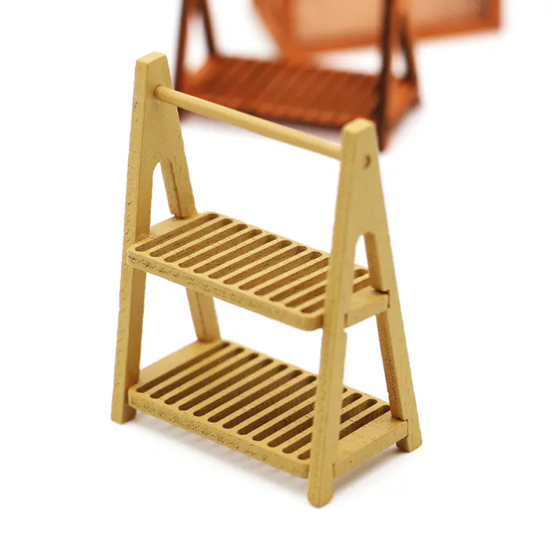 1*1:12 Dollhouse Miniature Single Layer Bread Rack Cake Stand Double Layer Food Storage Shelf Scene Decor Doll House Accessories