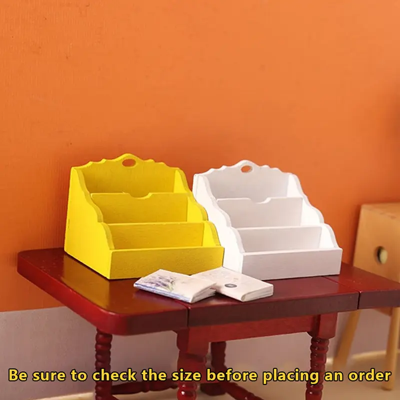 1:12 Dollhouse Miniature Desktop Storage Rack Organizer Box Bookshelf Home Model Decor Toy Doll House Accessories