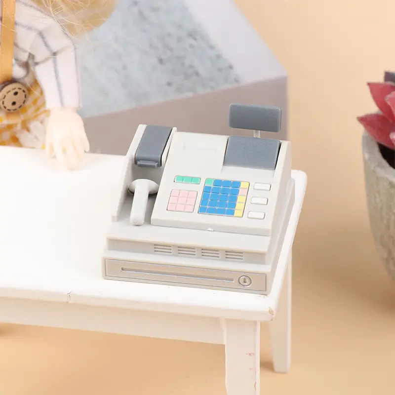 1Set  Doll house scene decoration Supermarket store card machine scanner model toy