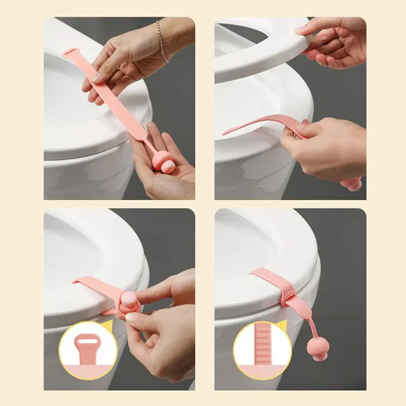 Toilet Lid Lifter Seat Handle Holder Toilet Lid Lift Tool Seat Ring Flapper Bathroom Sanitary Closestool Holder Toilet Seat Lid