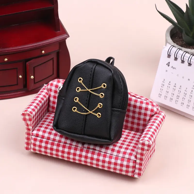 1:6 Dollhouse Miniature Backpack Chain Bag For 30cm Doll Decor Toy Doll House Accessories Kids Pretend Play Toys