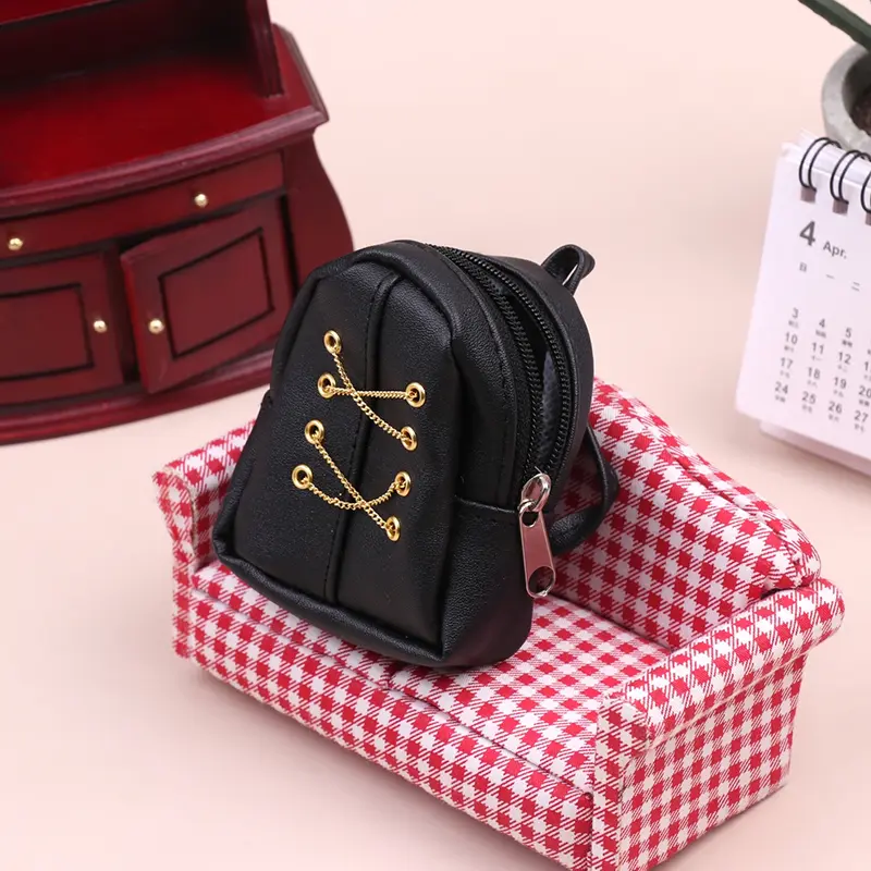 1:6 Dollhouse Miniature Backpack Chain Bag For 30cm Doll Decor Toy Doll House Accessories Kids Pretend Play Toys