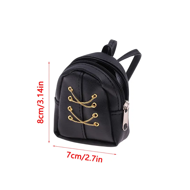 1:6 Dollhouse Miniature Backpack Chain Bag For 30cm Doll Decor Toy Doll House Accessories Kids Pretend Play Toys