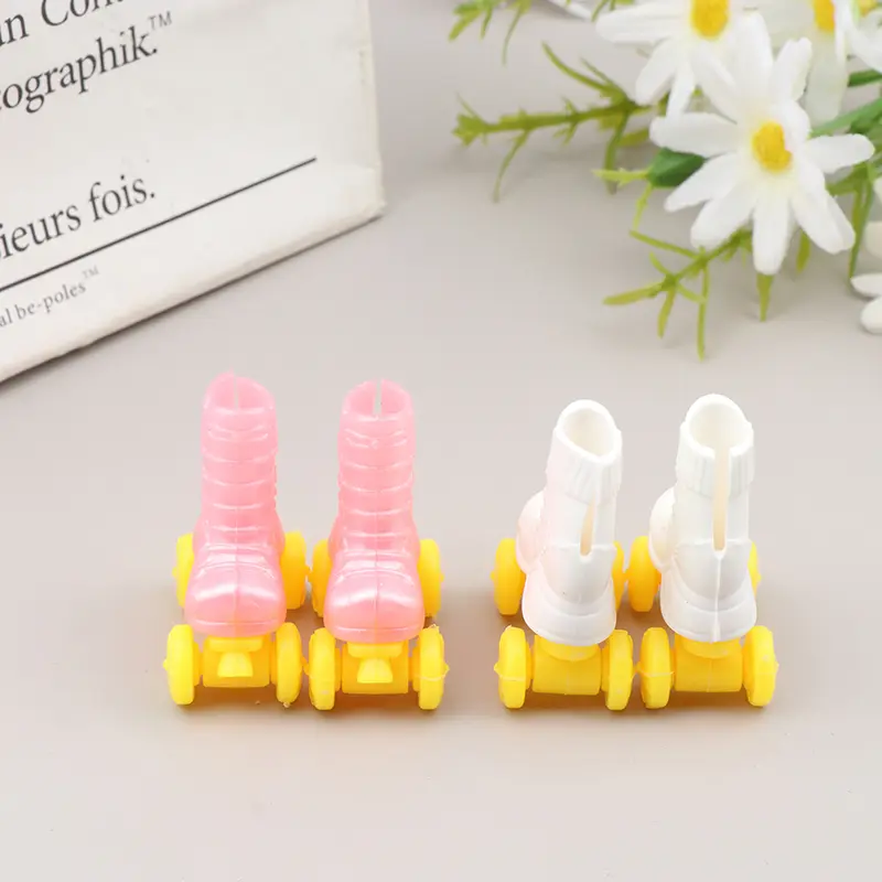 Pink Roller Skates Shoes For  Doll Fashion Short Boots Decorative Sports Toy Play Doll Accessories