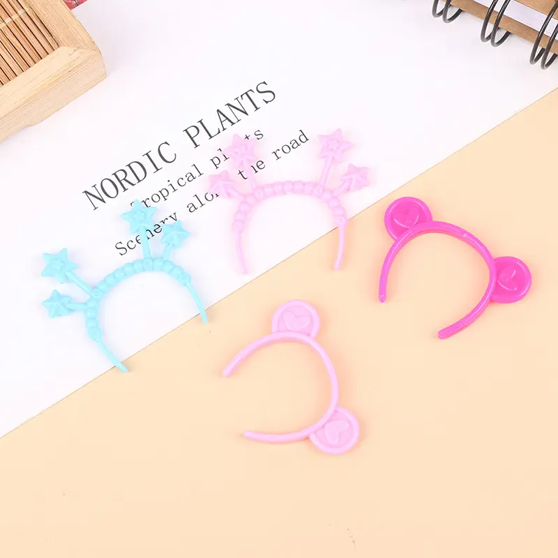 5Pcs Dollhouse Miniature Headband Rabbit/Cat/Bear Ear Head Band Doll Mini Hairwear Hair Accessories for 30cm Doll