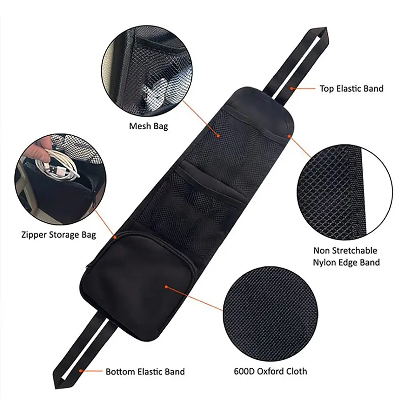 Multi-Pocket Car Seat Organizer Multifunctional Car Seat Back Side Hanging Bag Mesh Pocket Storage Bag Auto Interior Accessorie