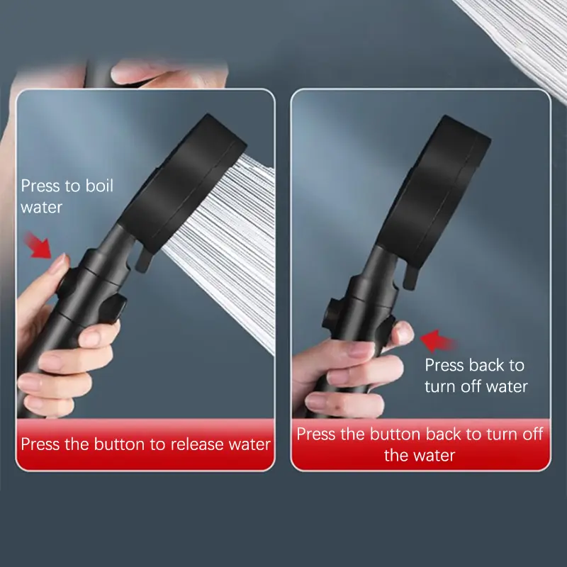 Shower Head High Pressure Bathroom Shower Head With 8 Spray Modes Water Heater Filter Large Panel Shower Nozzle