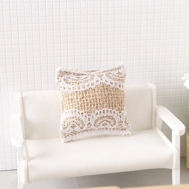 1:12 Dollhouse Miniature Lace Pillow Sofa Pillow Cushions Doll Furniture Decoration Toy Dolls House Home Accessories