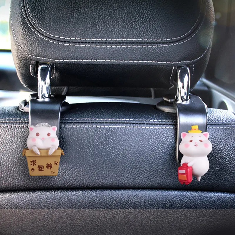 Cartoon Pig Duck Rear Seat Back Hook Headrest Holder Storage Hanger Multi-function Organizer Auto Car Interior Accessories