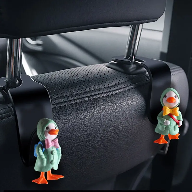 Cartoon Pig Duck Rear Seat Back Hook Headrest Holder Storage Hanger Multi-function Organizer Auto Car Interior Accessories