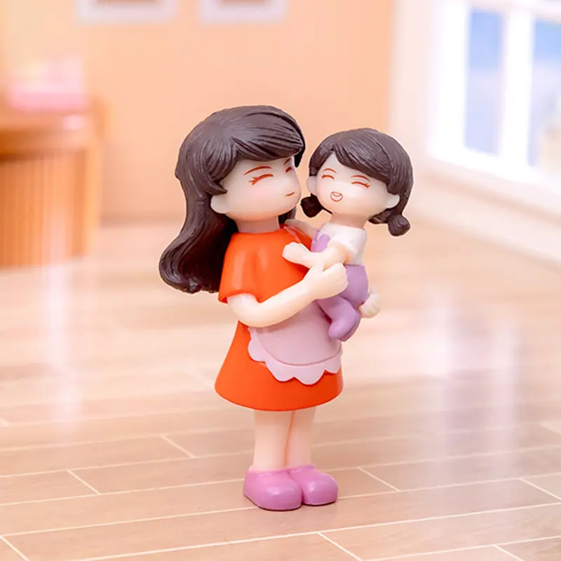 1pc Miniatures Figurines Mother's Day Mother And Daughter Figure Doll Micro Landscape DIY Home Desktop Decoration Ornaments
