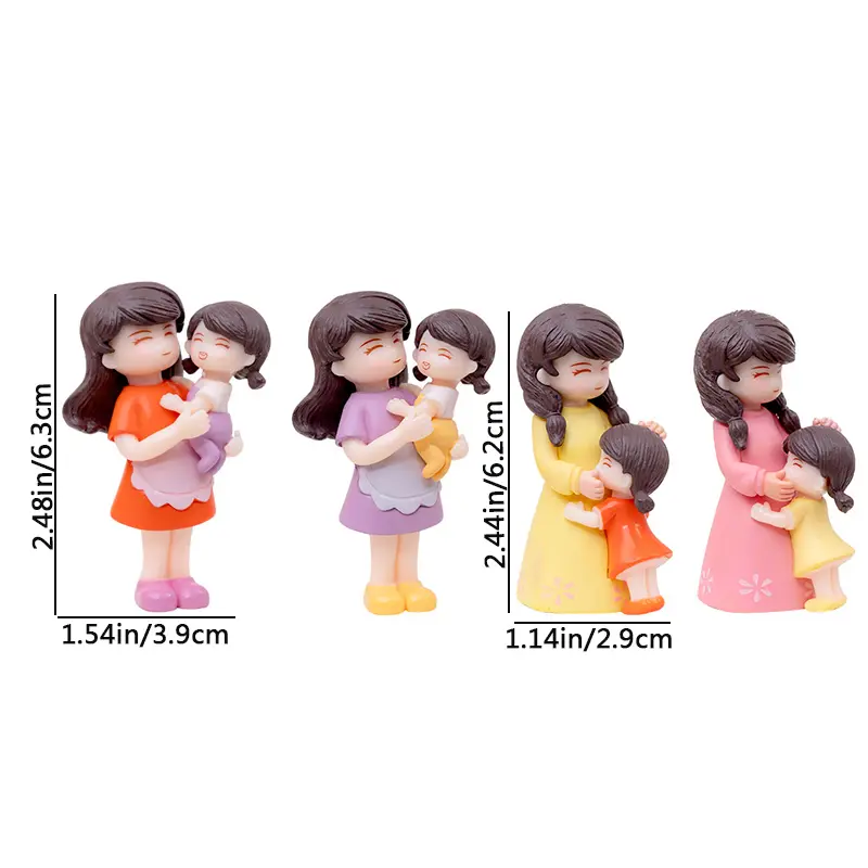 1pc Miniatures Figurines Mother's Day Mother And Daughter Figure Doll Micro Landscape DIY Home Desktop Decoration Ornaments