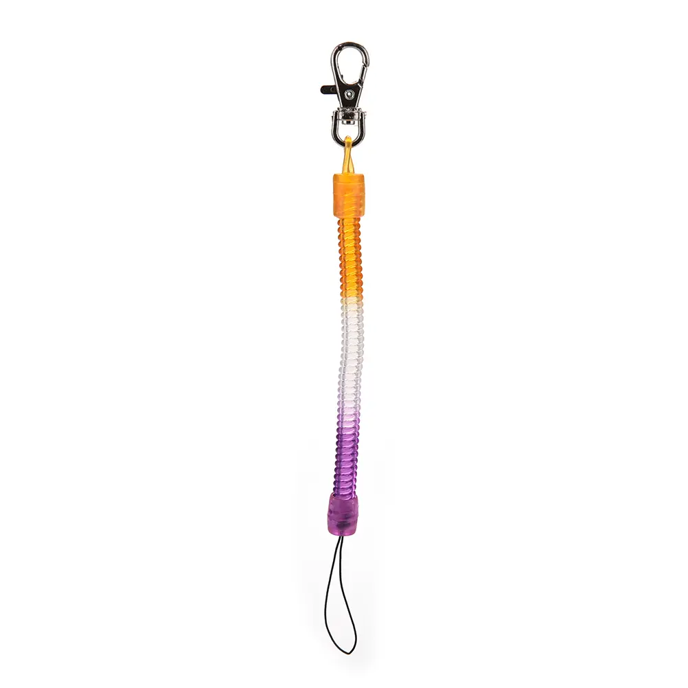 Anti-lost Spring Tactical Retractable Plastic Elastic Security Gear Tool Keychain Elastic Flashlight Holder StrapLanyardc