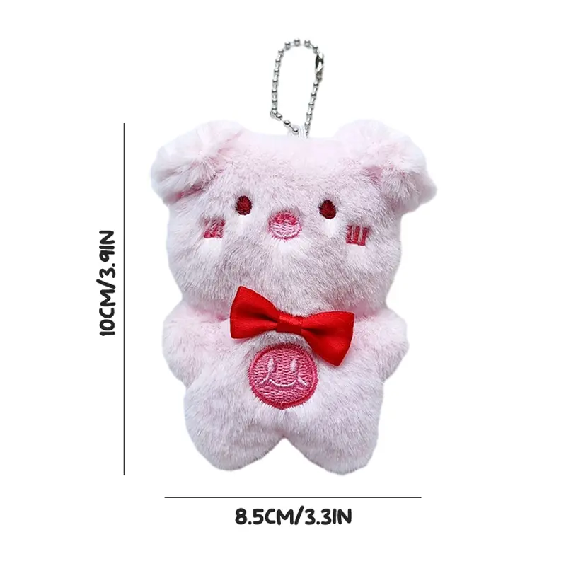 Cute Animal Plush Toy Cartoon Bear Frog Panda Pig Rabbit Pendant Soft Stuffed Doll Keychain Backpack Keyring Decor