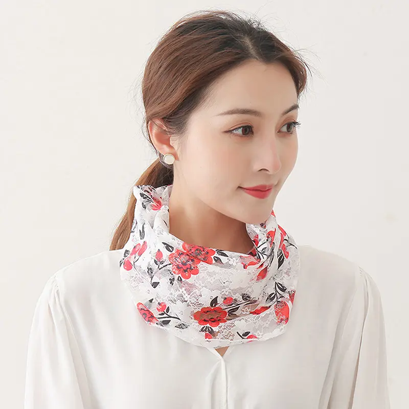 UV Protection Mask Flower Pattern Ear Hanging Sunscreen Neck Wrap Cover Bandana Scarf Women Sun Blocking Mask